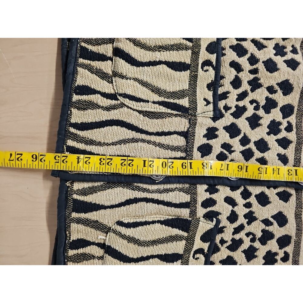 Jane Ashley Vtg Carpet Rug Jacket Sz Large Animal Print Boho Office Work Blazer - Picture 6 of 8